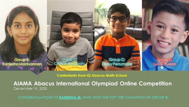2020 AIAMA Abacus International Olympiad Online Competition and Con-call forum
